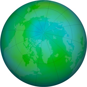 Arctic ozone map for 1992-09